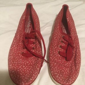 red ditsy floral ked’s